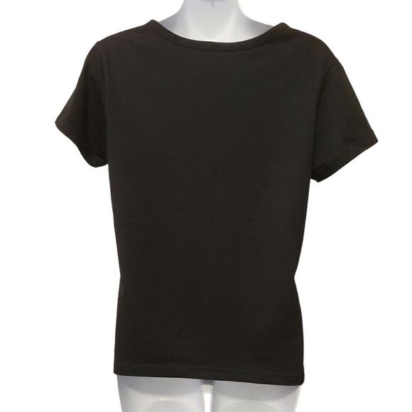 3/$20 Y2K Plain Funny Graphic Black With Pink Tee T-shirt Top Size: M - Picture 4 of 4